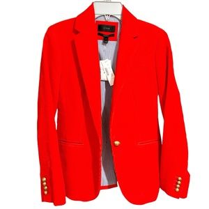 J.Crew Campbell Corduroy Blazer Red Size 0 NWT